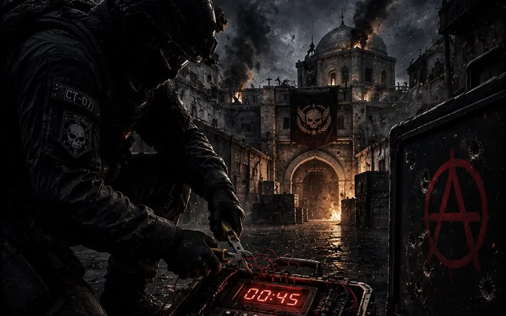 Spieler entschärft bei einer Mission eine Bombe mit Countdown