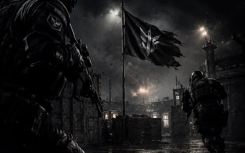 Spieler bei einer Capture-the-Flag-Mission bei Nacht